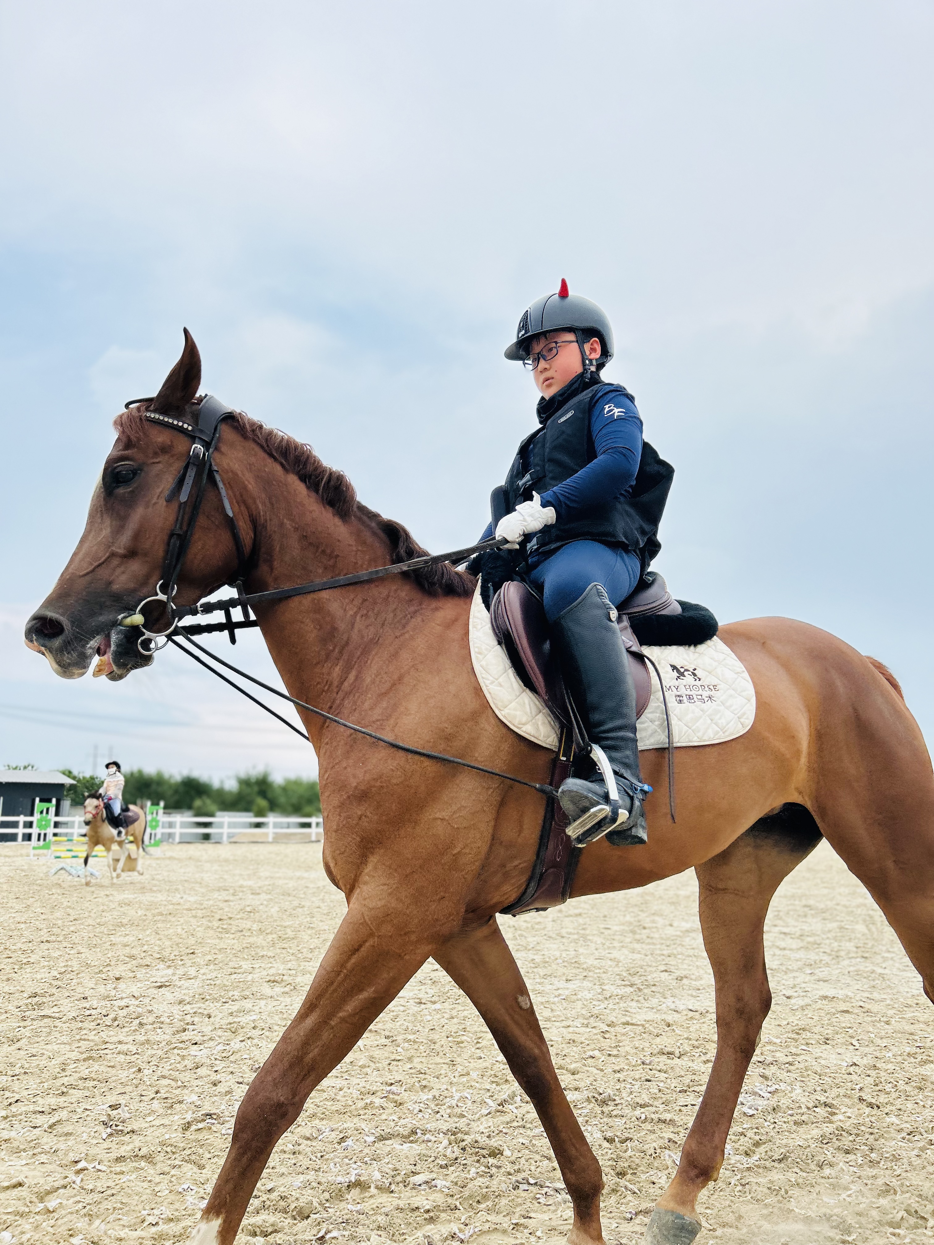 马术比赛选手驾驭稳健，夺魁而归